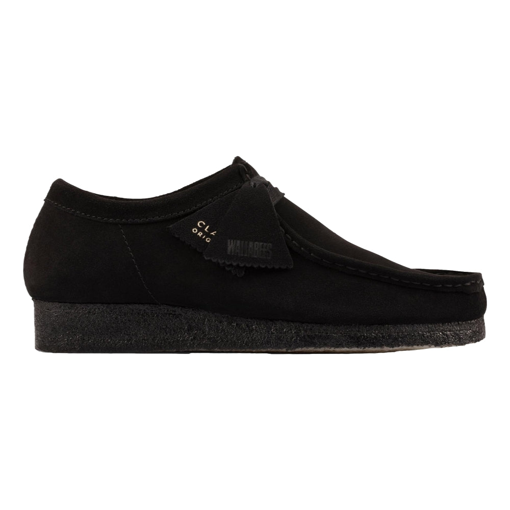 Original Clarks Women's Wallabee Black Suede Loafers - Comfortable Casual Shoes for Work, Travel & Everyday Wear