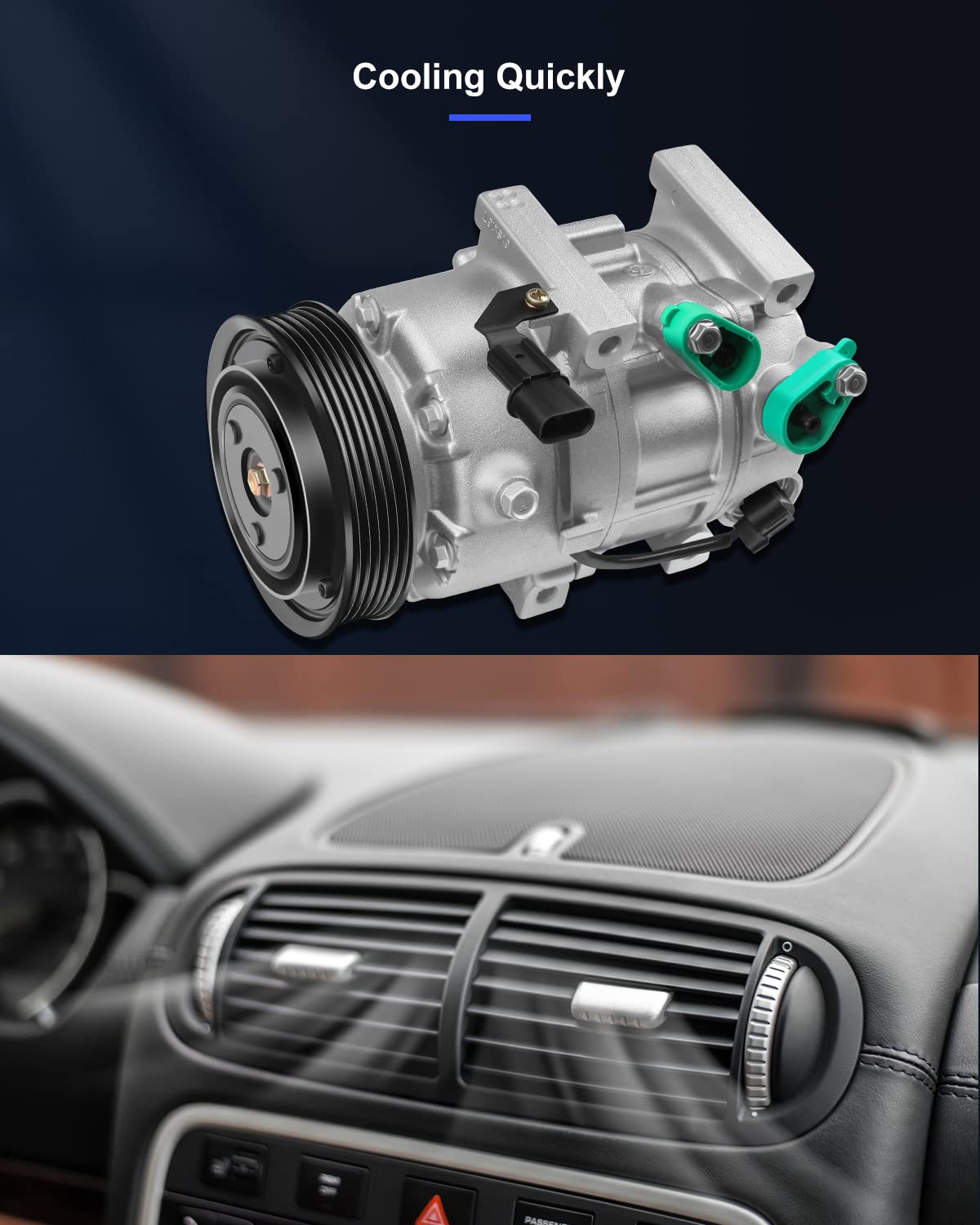 ECCPP Air Conditioning Compressor for Hyundai Sonata 2012-2018 & Kia Optima 2.0L 2.4L - A/C Compressor with Clutch - Perfect for Summer Cooling & HVAC System Repair