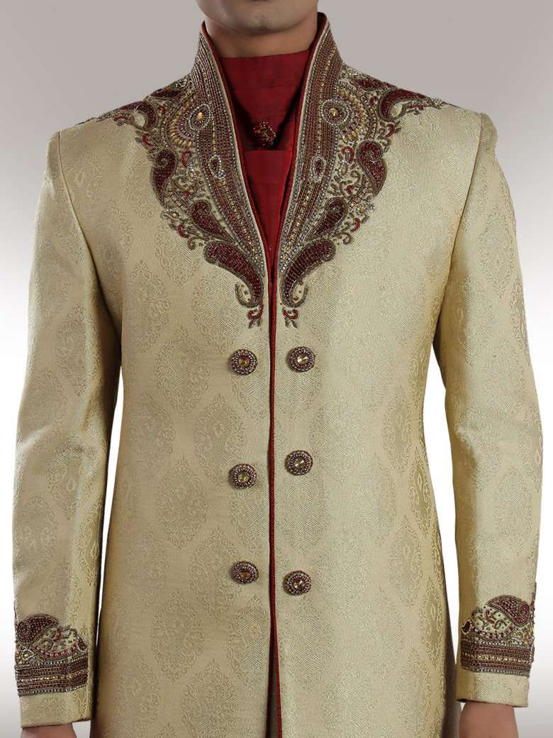 Premium Beige Sherwani for Men | Elegant Indian Wedding Attire | Perfect for Weddings, Festivals & Special Occasions