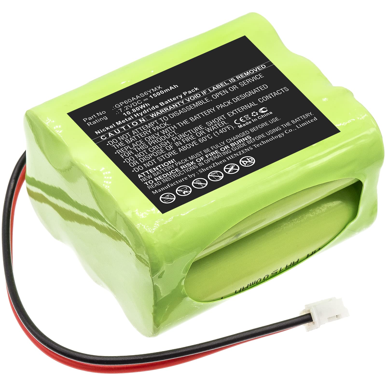 Synergy Digital Alarm System Batteries - 4-Pack Ni-MH 7.2V 1500mAh Replacement Batteries for Yale HSA3095 Home Security Alarm | Long-Lasting Power for Home Monitoring Systems & Security Devices