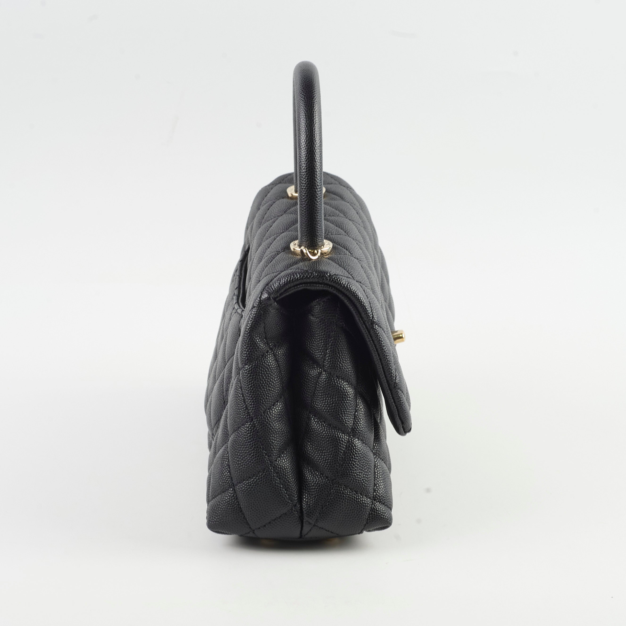 Chanel Small Coco Handle Bag in Black Caviar Leather - Perfect for Evening Events & Luxury Fashion Accessories