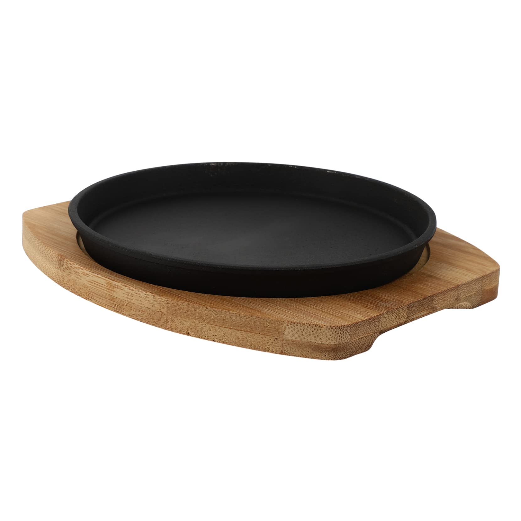 GANAZONO 20cm Cast Iron Grill Plate Set - Heavy Duty BBQ Grill Pan for Steak, Beef, and Meat Roasting - Perfect for Outdoor Camping, Backyard Cookouts, and Indoor Stovetop Cooking