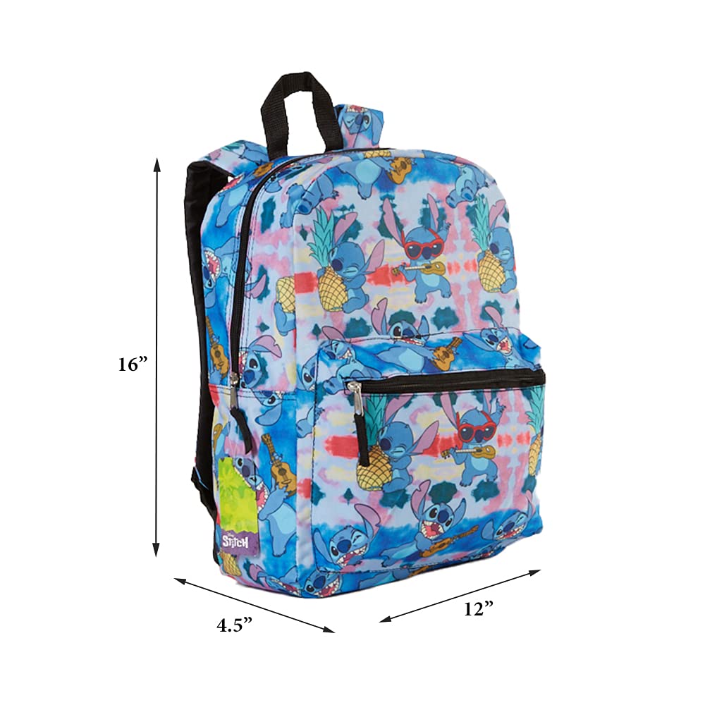 Disney Lilo & Stitch 16 Inch Backpack for Kids & Adults - Cute Cartoon Character School Bag for College, Travel & Everyday Use