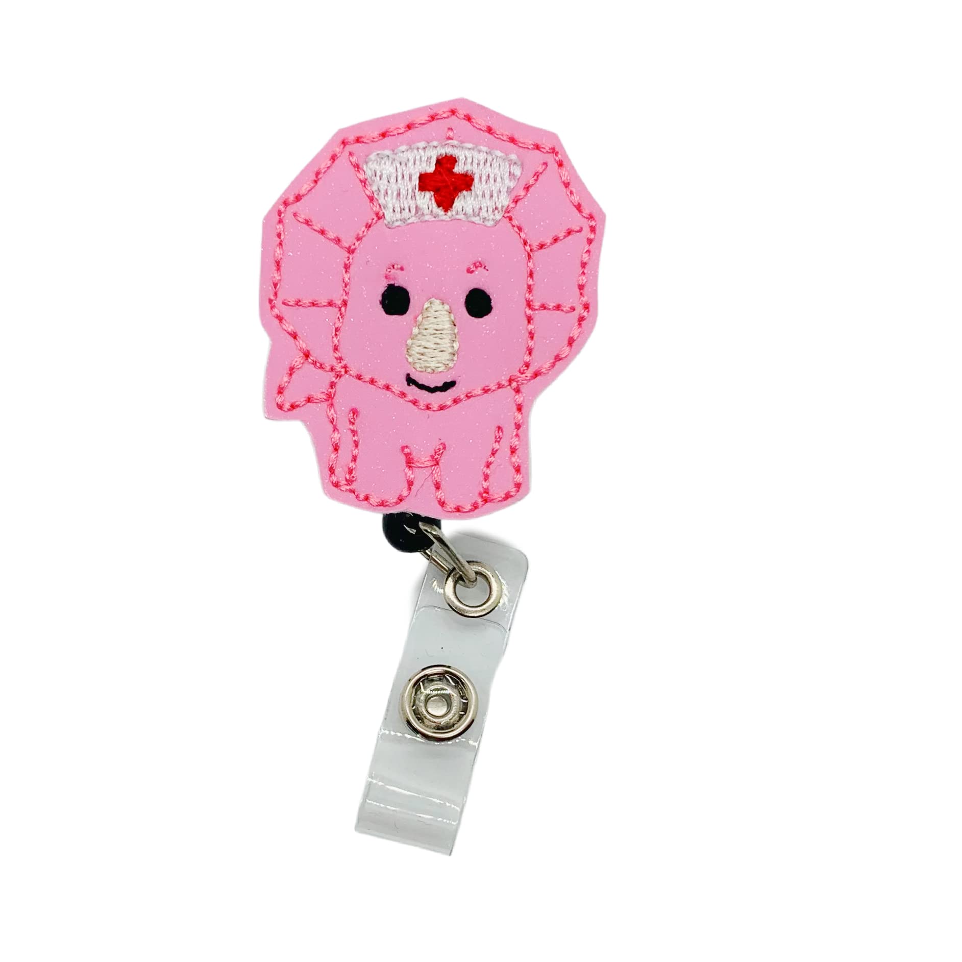 Dinosaur Nurse Badge Reel - Retractable ID Holder for RNs & Healthcare - Perfect for Hospitals & Clinics