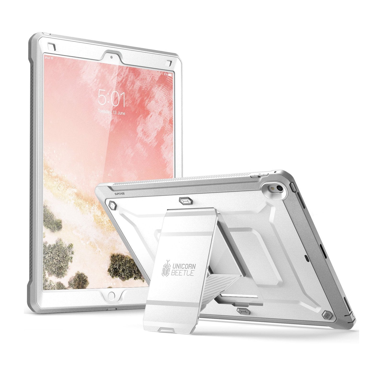 iPad Air 10.5 inch (2019) Unicorn Beetle Pro Rugged Protective Case with Built-in Screen Protector - Shockproof, Durable Cover for iPad Air 3rd Gen (White) - Perfect for Outdoor, Travel & Everyday Use