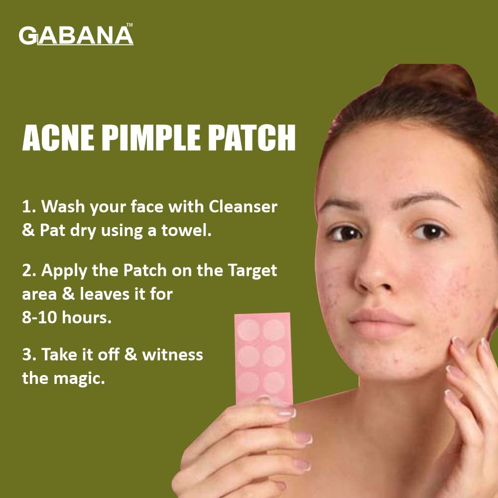 GABANA Acne Pimple Patch for Face - 36 Hydrocolloid Patches for Men & Women | Treats Acne, Dark Spots & Pimple Marks | Suitable for Oily & Dry Skin | Perfect for Overnight Spot Treatment & Daily Skincare Routine