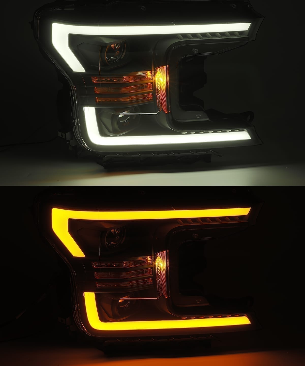 18-20 Ford F150 PRO Series Halogen Projector Headlights - Jet Black - Upgrade Your Truck's Lighting for Night Driving & Off-Road Adventures
