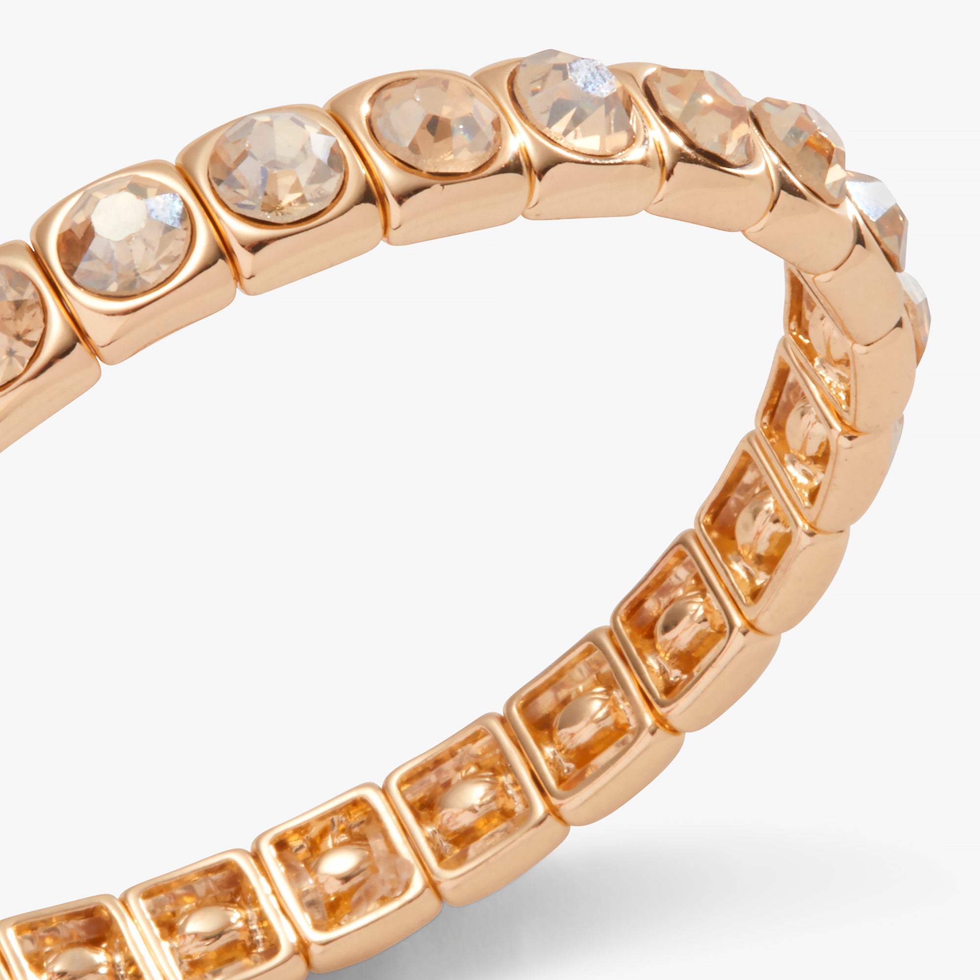 Champagne Crystal Stretch Bracelet for Women - Elegant Beaded Elastic Wristband - Perfect for Parties, Weddings & Everyday Wear