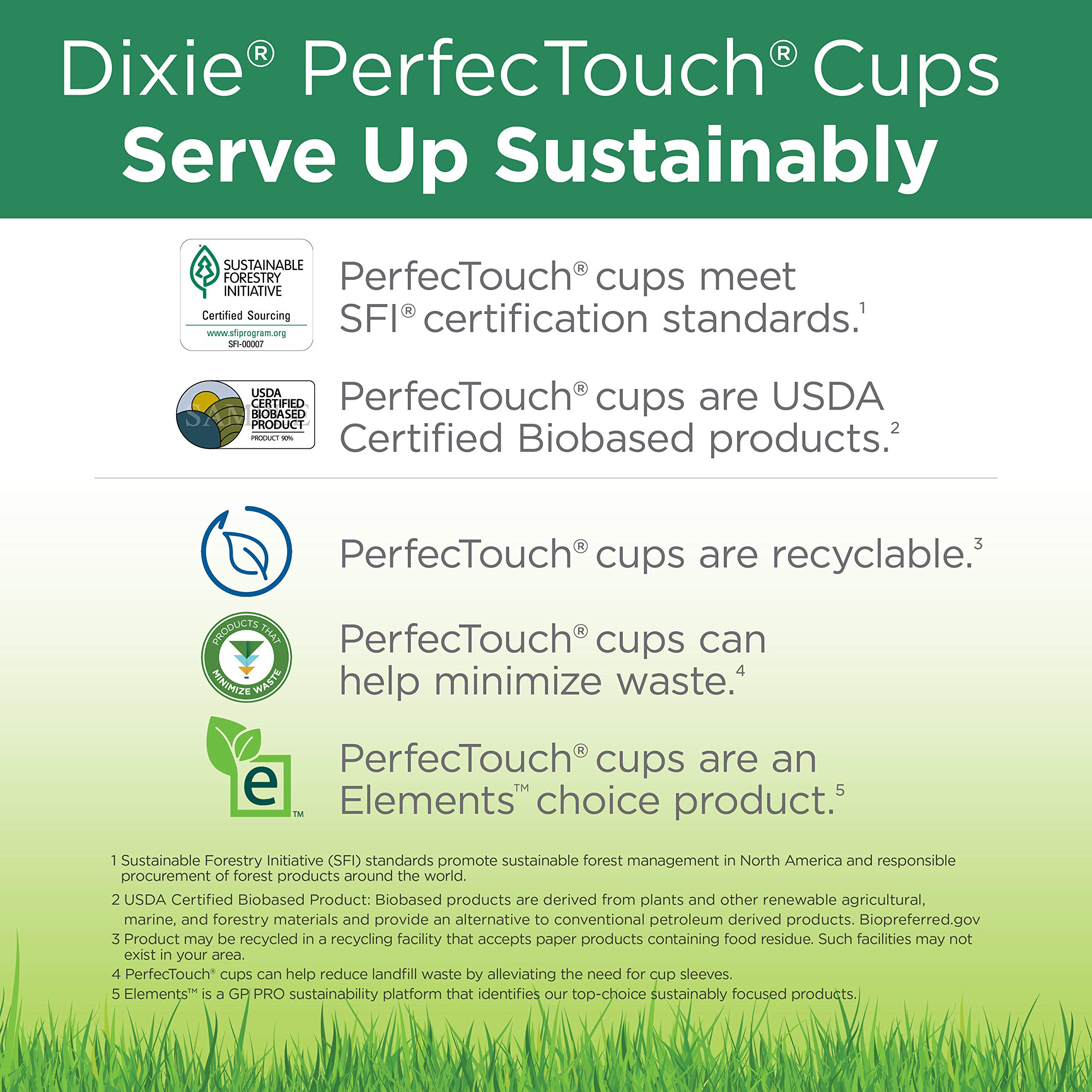 GP PRO Dixie PerfecTouch 8 oz Disposable Paper Coffee Cups - Coffee Haze Design, 1000 Count (50 Cups/Sleeve, 20 Sleeves/Case) - Perfect for Office, Cafes & Home Use