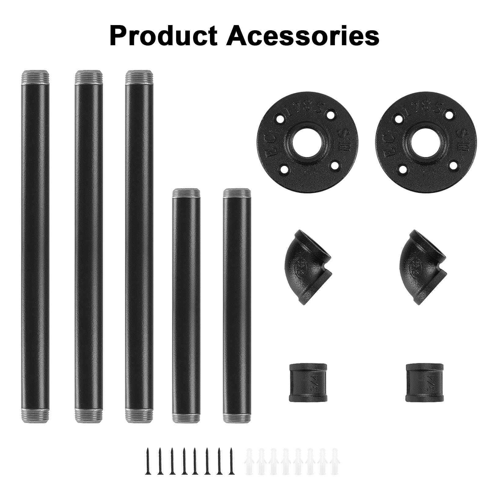 Heavy Duty Industrial Iron Pipe Clothes Hanging Bar - DIY Wall Mounted Garment Rack for Bedroom, Laundry Room & Closet Storage | Perfect for Organizing Clothes, Towels and Home Decor