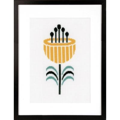 Abstract Tulip Cross Stitch Kit for Beginners - DIY Embroidery Kit with Pattern, Thread & Needle - Perfect for Home Decor, Wall Art & Craft Gifts