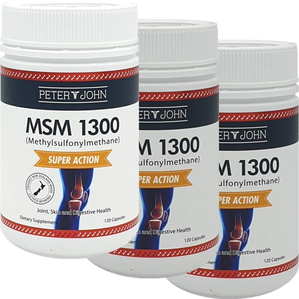 MSM Dietary Supplement 1300mg - 120 Capsules for Joint Support & Immune Health - Gluten Free & Non-GMO (3 Bottle Pack) - Ideal for Athletes, Seniors & Active Lifestyles