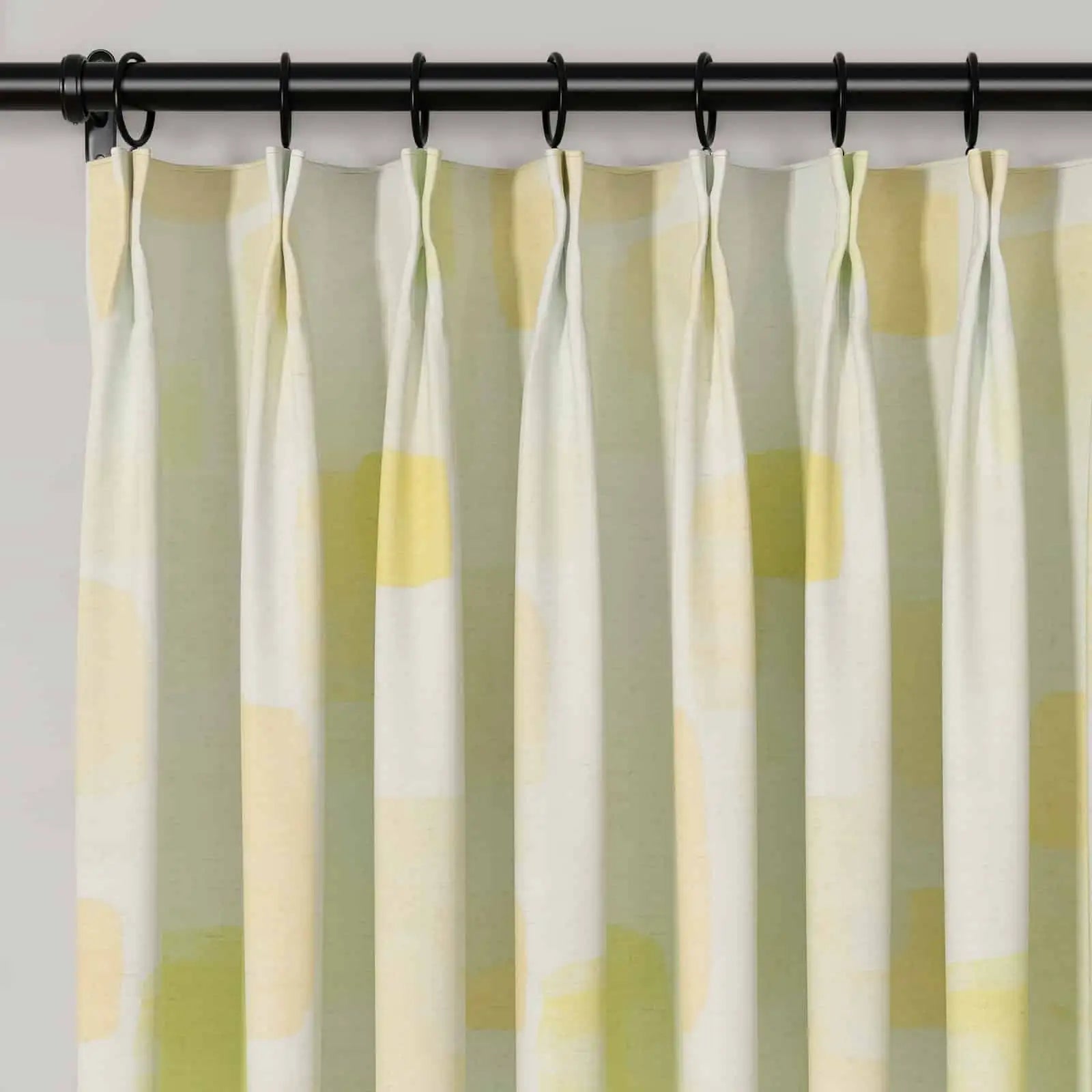 Bohemian Botanical Pleated Drapery Curtains - 52 Inch Width - Elegant Boho Home Decor for Living Room & Bedroom