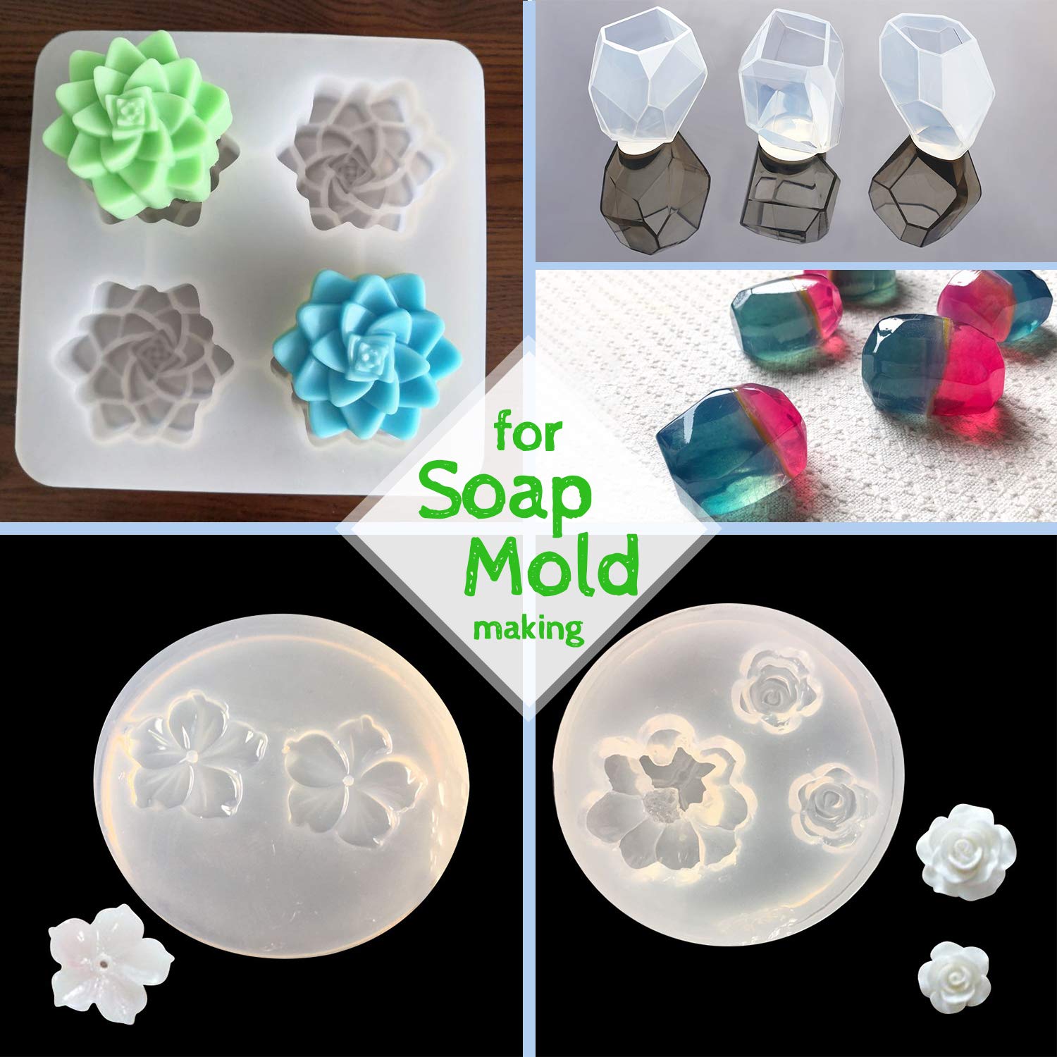 Premium Silicone Mold Making Kit - 10.6oz Liquid Translucent Silicone Rubber for DIY Epoxy Resin Molds, Jewelry Casting & Craft Projects - Easy 1:1 Mix Ratio - Perfect for Cake Decorating, Soap Making, Candle Molds & DIY Art Projects (240ml)