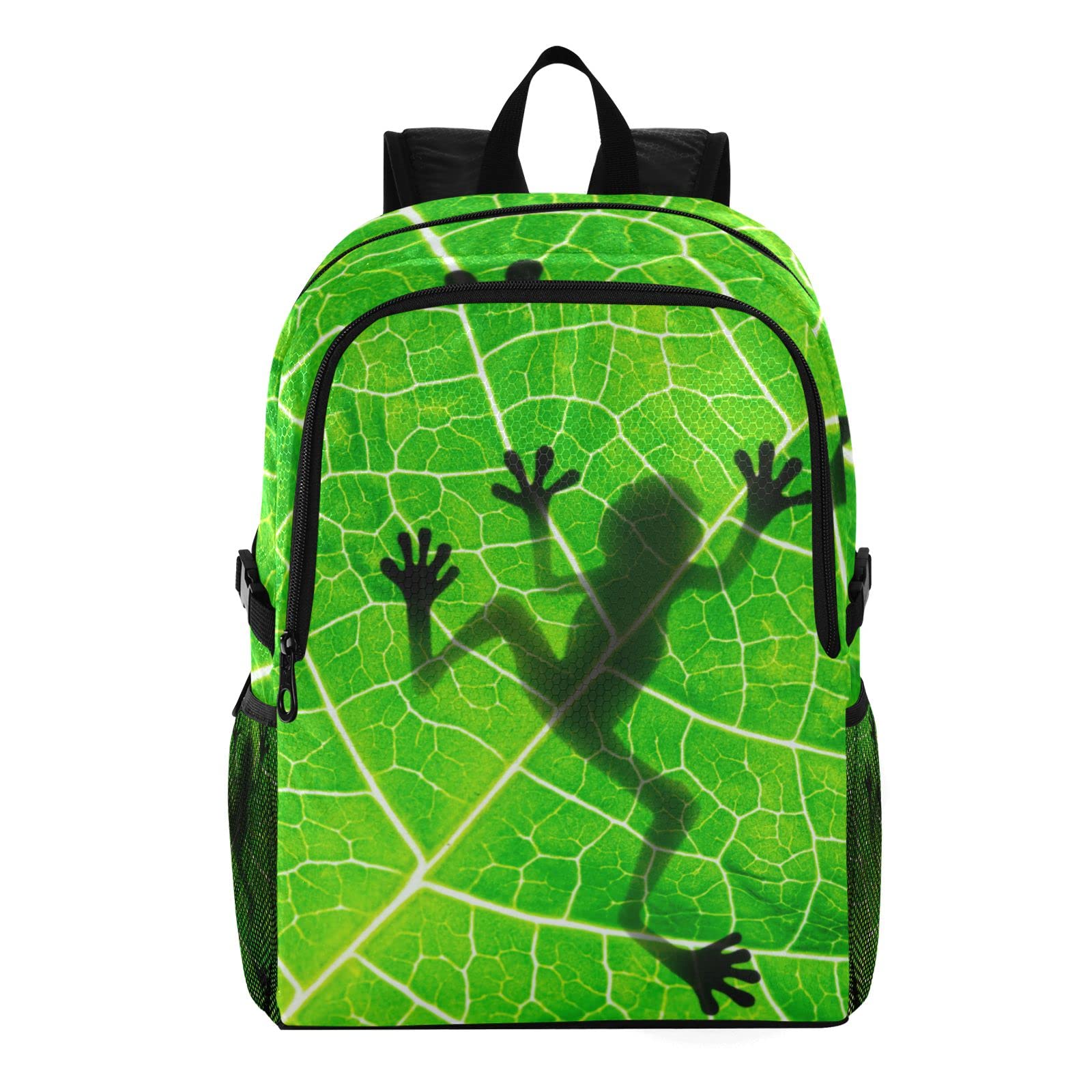 ZAUYA Lightweight Waterproof Foldable Backpack for Hiking, Travel & Camping - Compact Packable Daypack with Frog Leaves Design (H140182) - Perfect for Outdoor Adventures, Daily Commute & Gym Use