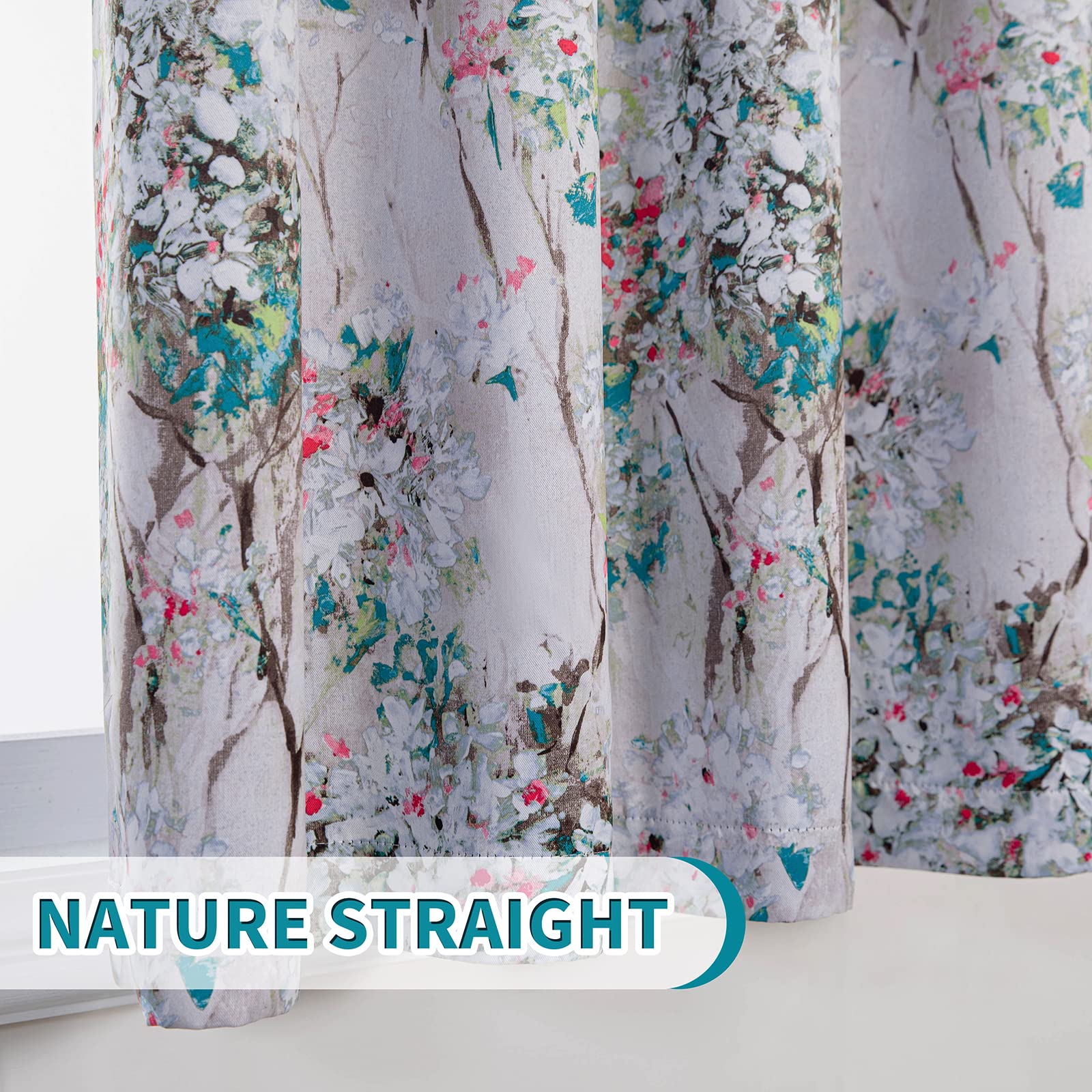 MYSKY HOME Floral Blackout Curtains 72