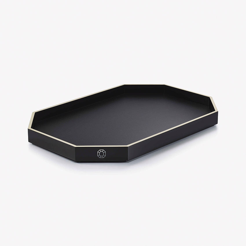 Baccarat Octogone Lacquer Tray - Luxury Decorative Serving Tray for Home, Office & Gift Giving - Elegant Design for Cocktails, Jewelry & Display