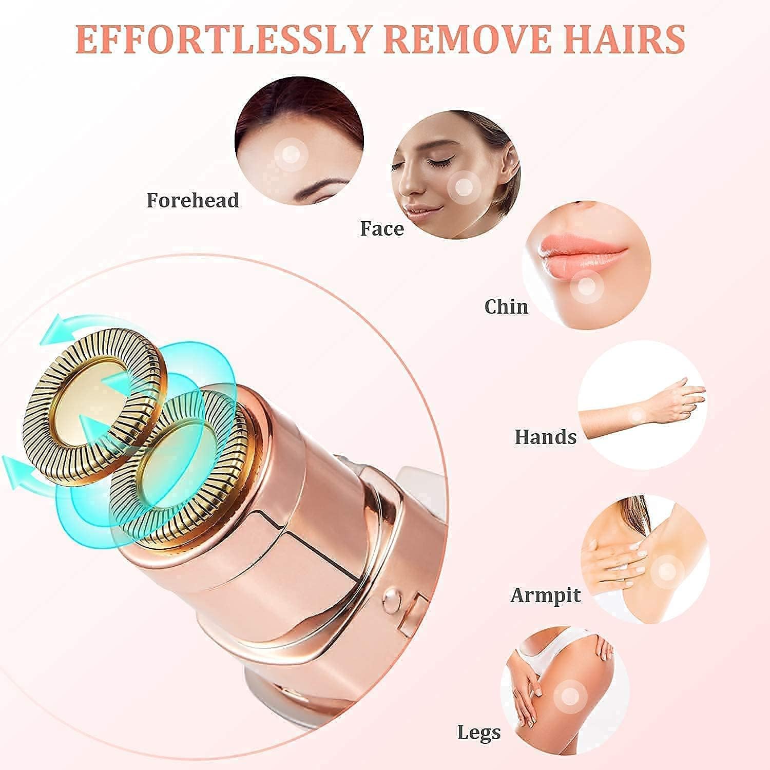 Women's Facial Epilator - USB Rechargeable Hair Removal Device for Face, Chin, Cheeks, Eyebrows & Upper Lip | Painless & Precise | Perfect for Travel & Home Use (White)
