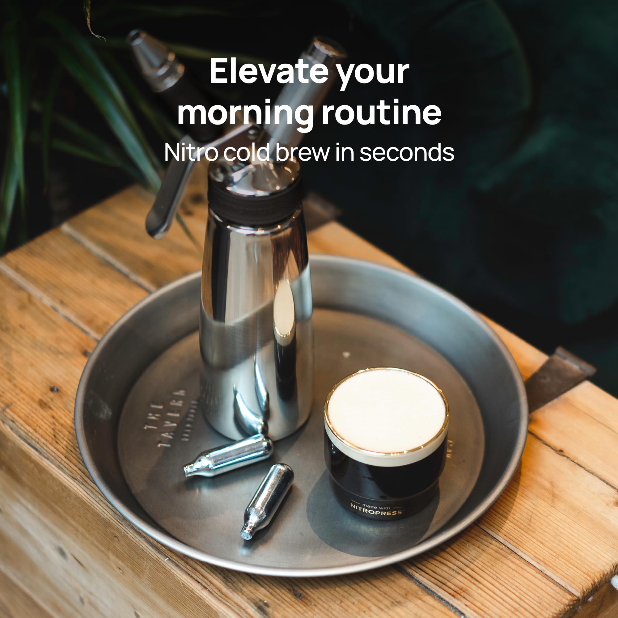 NitroPress Nitro Cold Brew Maker & Dispenser - Home Nitro Coffee System for Barista-Style Drinks | Perfect for Coffee Lovers, Office Use & Entertaining Guests