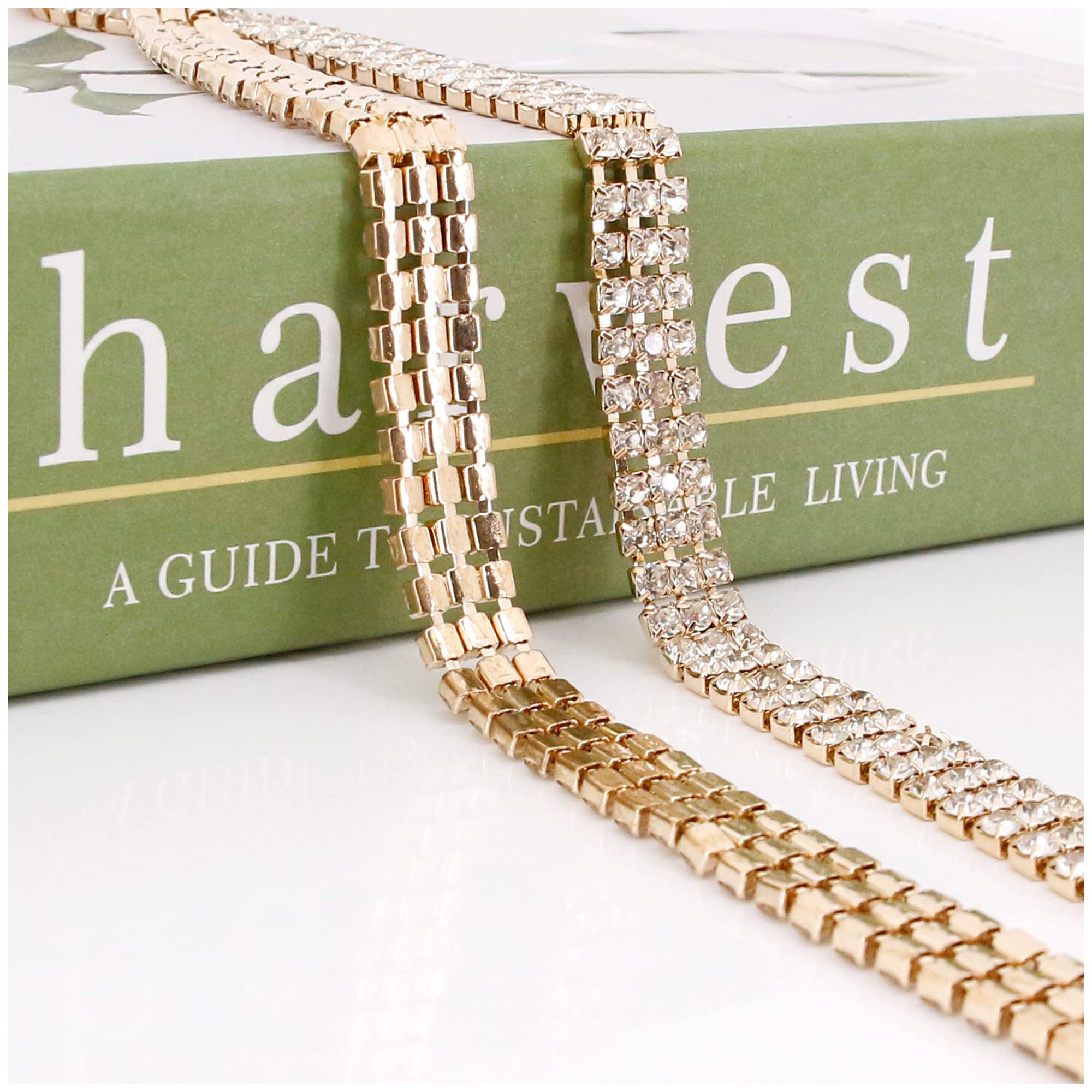 Jascaela Women's Sparkle Rhinestone Chain Belt - Glitter Waist Belt for Wedding Dresses & Formal Wear - Perfect for Bridal, Prom, Evening Gowns & Special Occasions