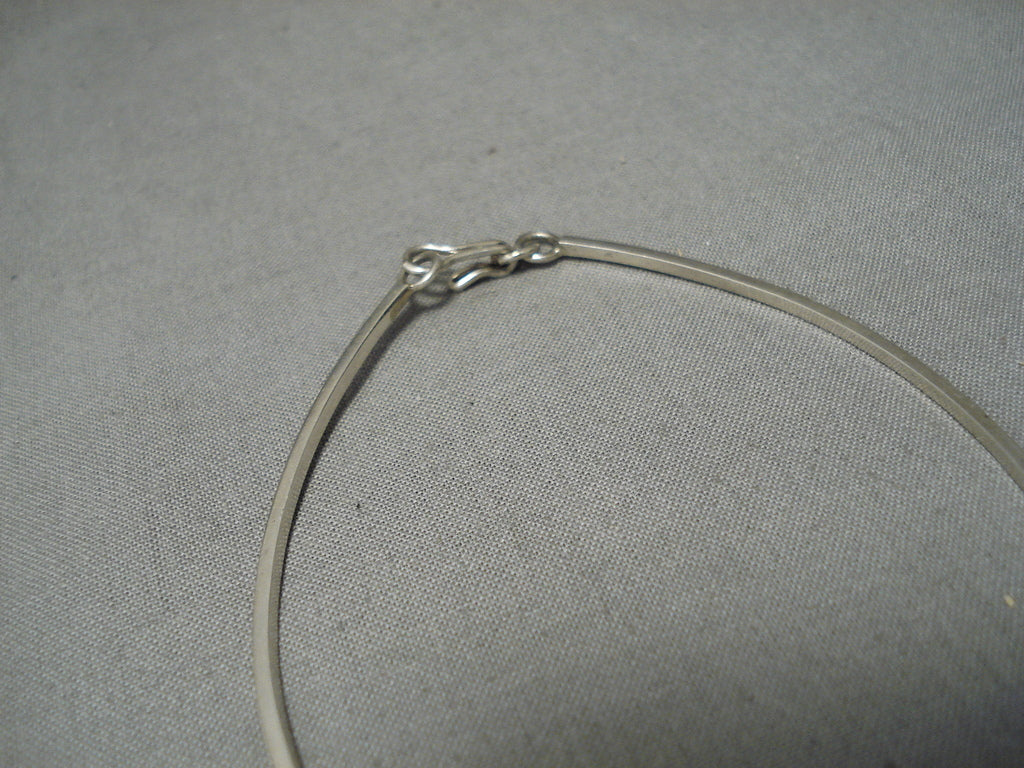 Vintage Navajo Zane Sterling Silver Native American Half Moon Pendant Necklace - Handcrafted Jewelry for Women, Boho Chic Style, Perfect for Festivals, Weddings & Everyday Wear
