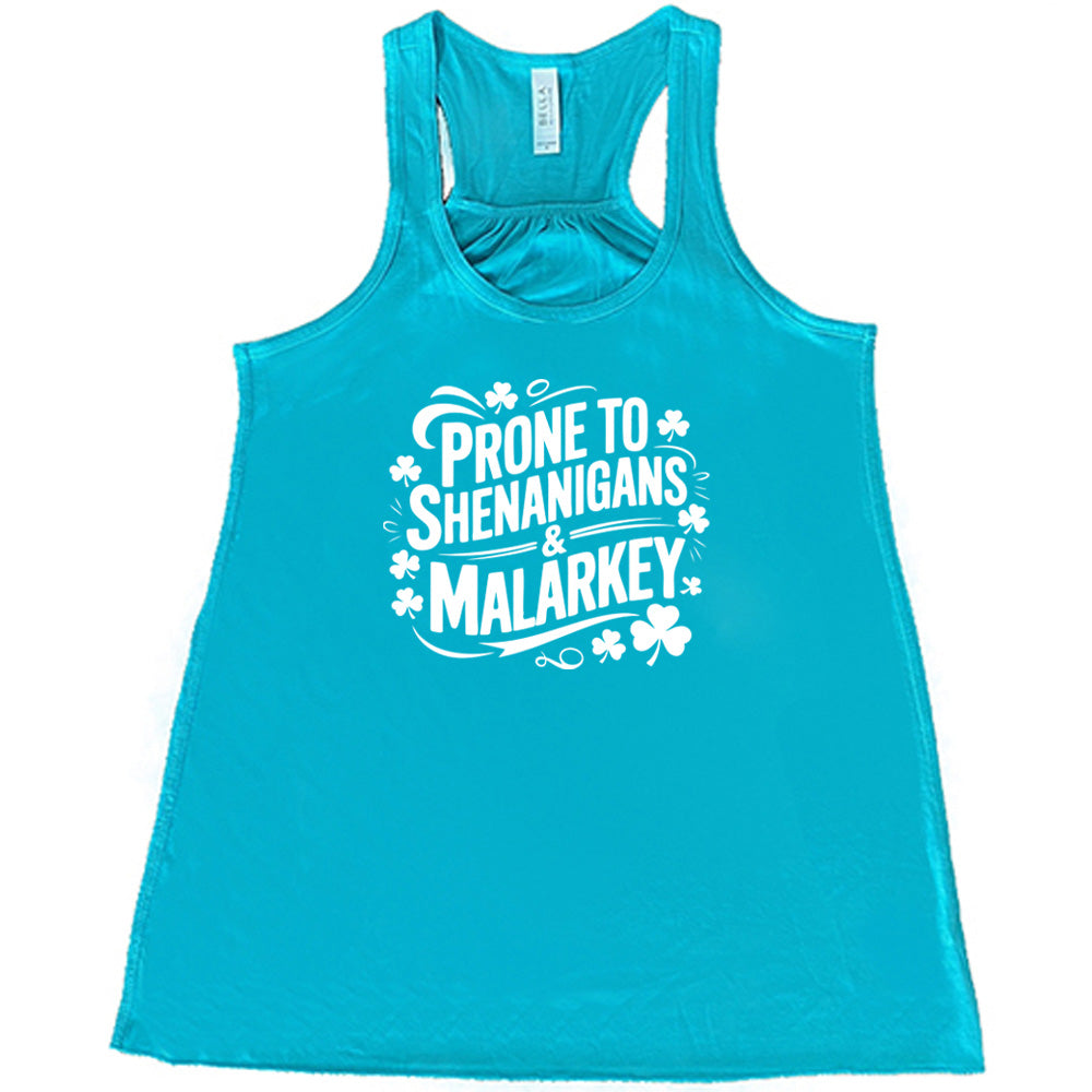 Prone To Shenanigans & Malarkey Funny T-Shirt - Sarcastic Humor Graphic Tee for Men & Women - Perfect for Casual Wear, Parties & Gifts