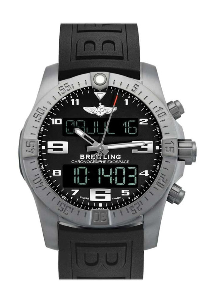 Breitling B55 Bluetooth Connected Chronograph Watch - Titanium Case, Volcano Black Dial (EB5510H1/BE79) | Smartwatch for Aviation & Outdoor Activities