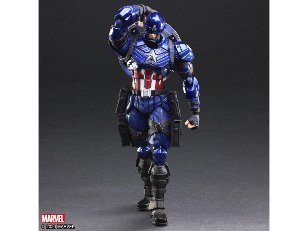 Bring Arts Marvel Universe Variant Captain America Action Figure by Square Enix - Collectible Anime-Style Superhero Toy for Display & Cosplay