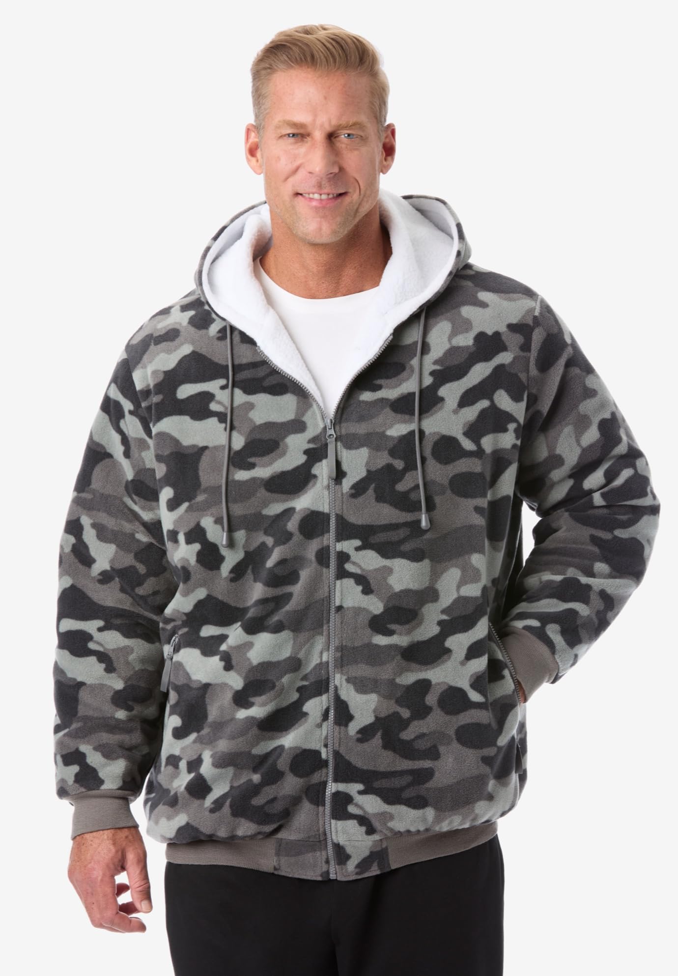 KingSize Men's Big & Tall Explorer Plush Fleece Hoodie - Soft & Warm Winter Pullover for Outdoor Activities, Camping & Casual Wear