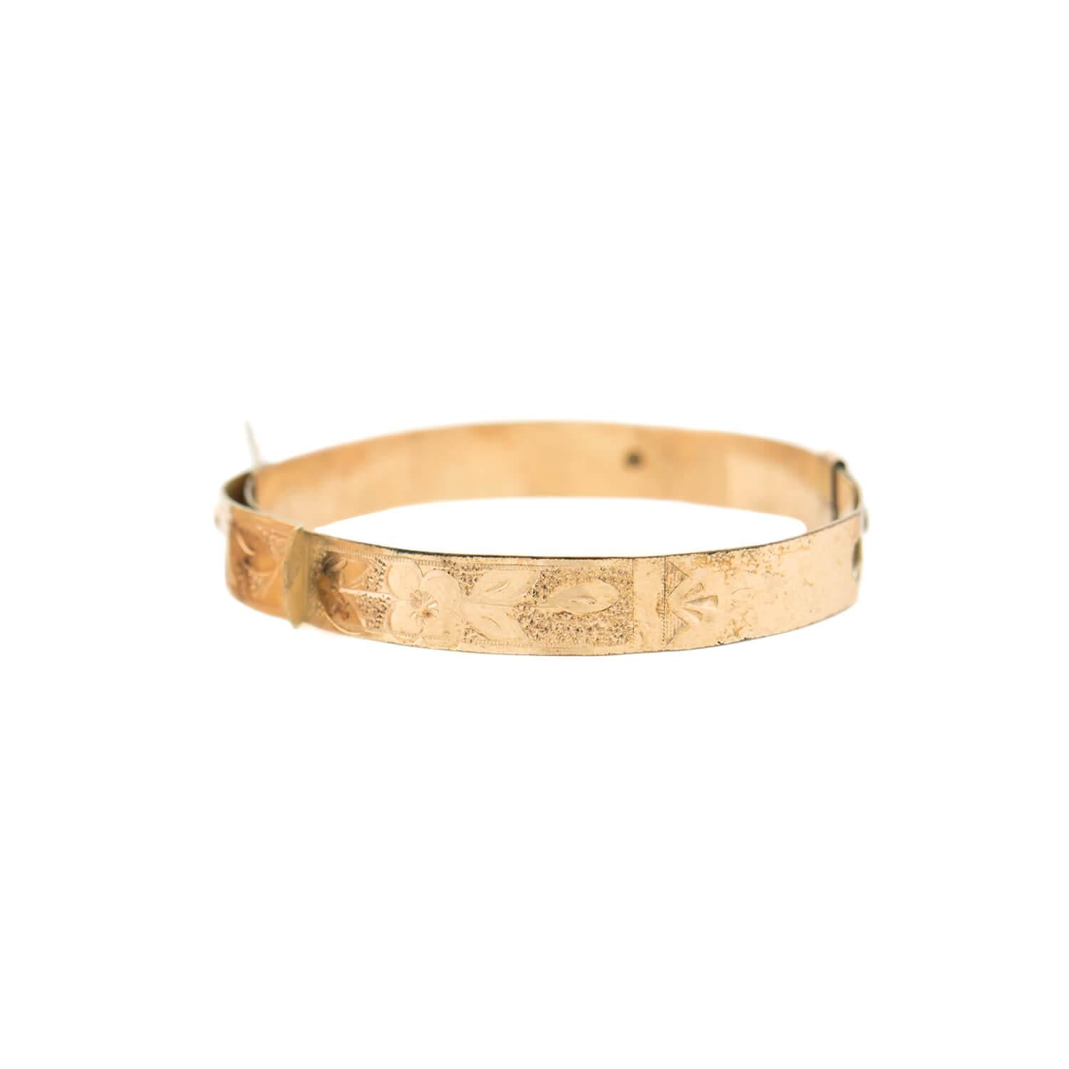 Victorian Style 9k Gold Children's Bangle Bracelet Set - Elegant Jewelry Gift for Girls, Birthday, Christening & Special Occasions