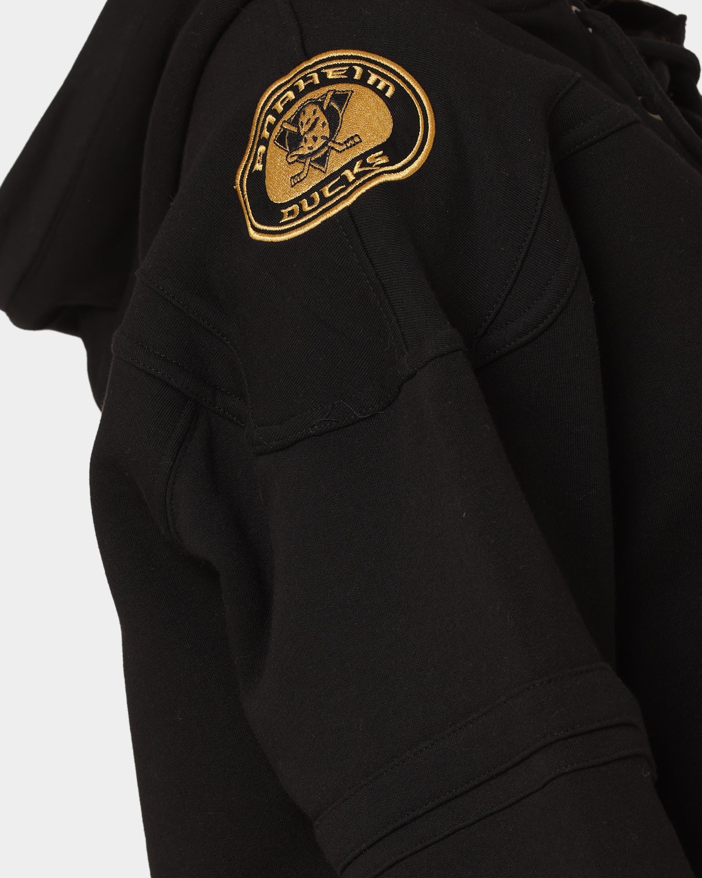 47 Brand Anaheim Ducks Superior Lacer Hoodie - Black & Gold NHL Hockey Pullover Sweatshirt for Men & Women | Game Day, Casual Wear & Outdoor Activities