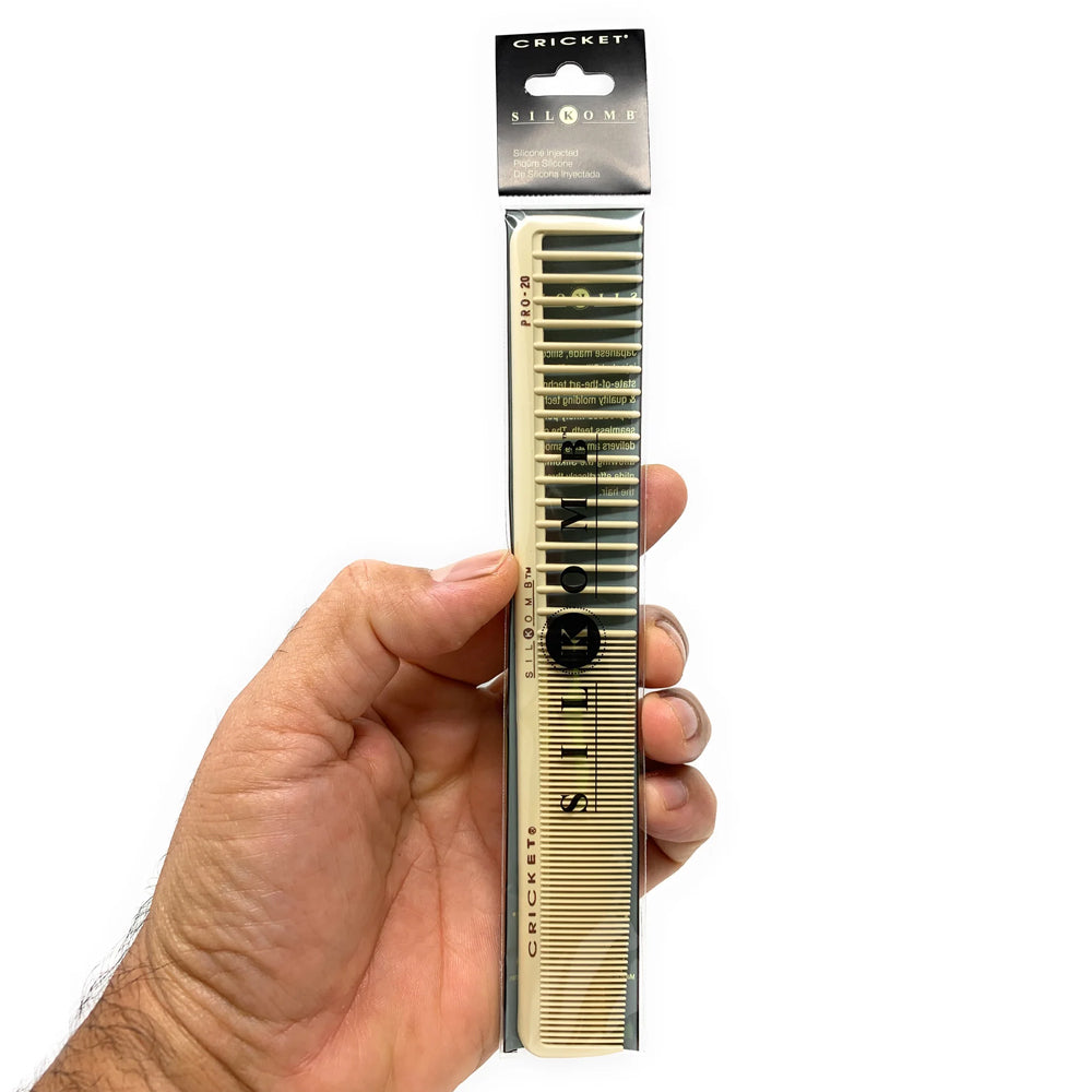 Cricket Silicone Silkomb Cutting Comb - Rattail, Pintail & Wide Options (1 Piece) | Professional Hair Styling Tool for Barbers & Stylists | Perfect for Fades, Undercuts & Precision Haircuts