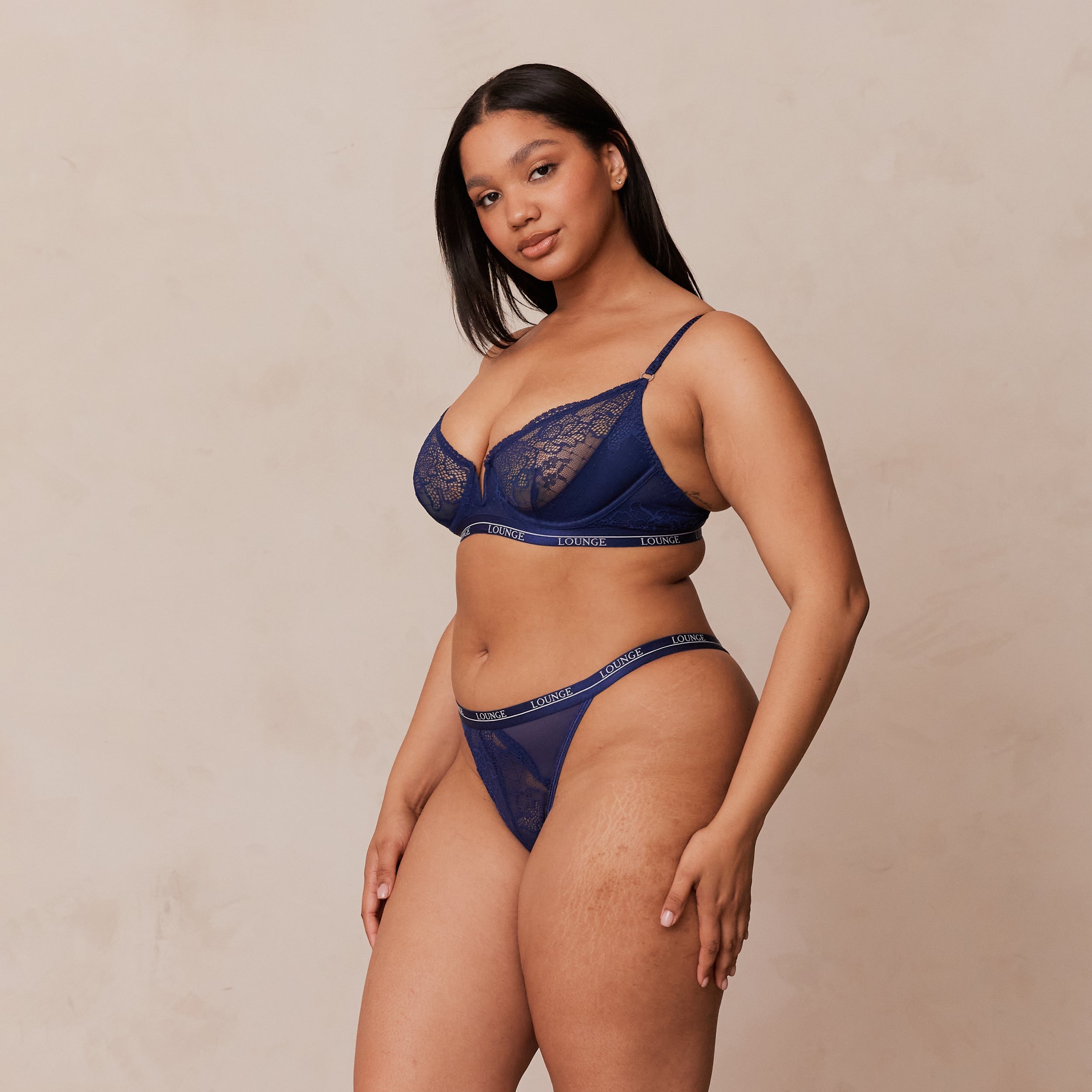 Royal Balcony Bra in Navy Blue - Comfortable Lace Underwire Bra for Women - Perfect for Everyday Wear, Date Nights & Special Occasions