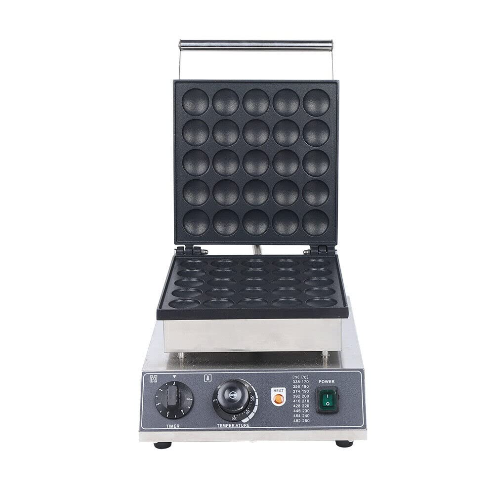 **1850W Commercial Electric Mini Dutch Pancake Maker - Non-Stick Griddle for Baking 25 Mini Pancakes, Crepes & Muffins - Perfect for Restaurants, Cafes & Home Breakfast**
