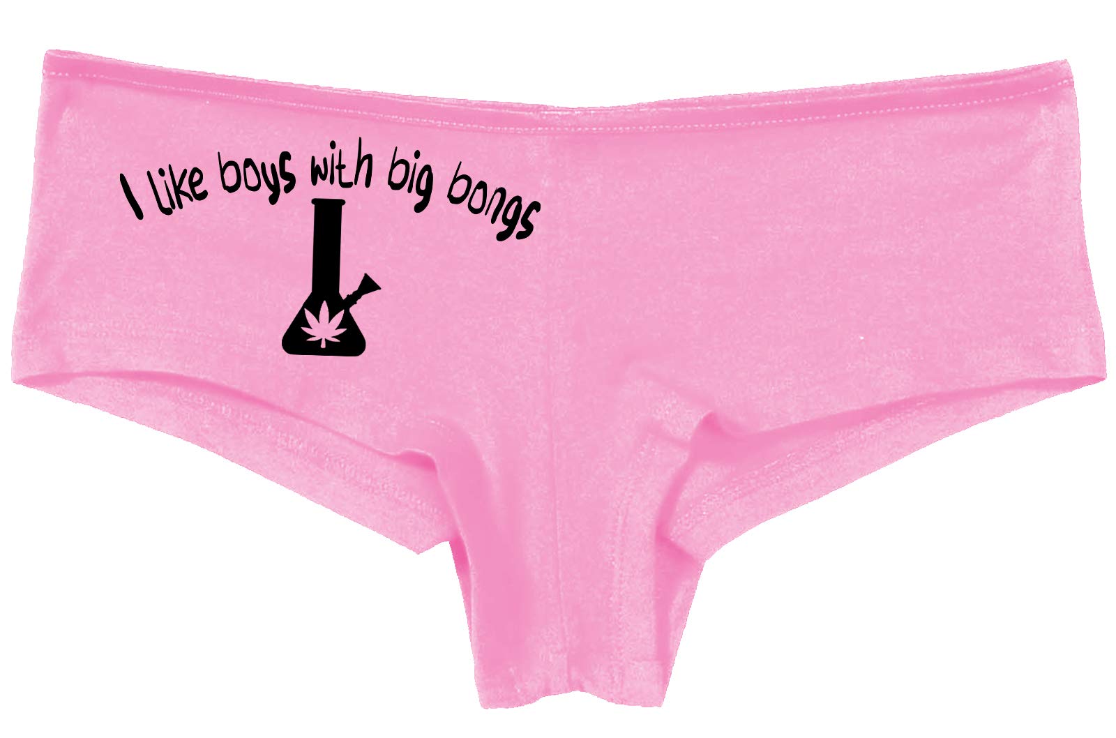 Funny Weed-Themed Boyshort Panties for Women - Pink Cannabis Print Underwear - Perfect for Festivals, Gifts & 420 Celebrations
