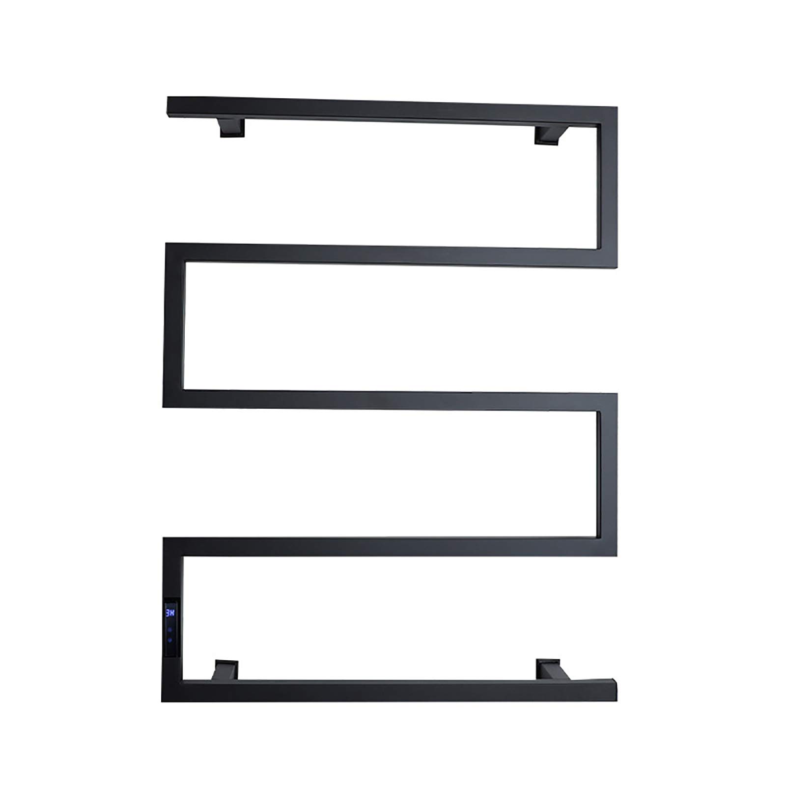 Premium Electric Heated Towel Warmer Rack - 304 Stainless Steel Wall Mounted Bath Towel Heater with Timer & 5 Bars (80×60×12cm, Black, Hardwired) - Perfect for Bathrooms, Spas & Luxury Hotels