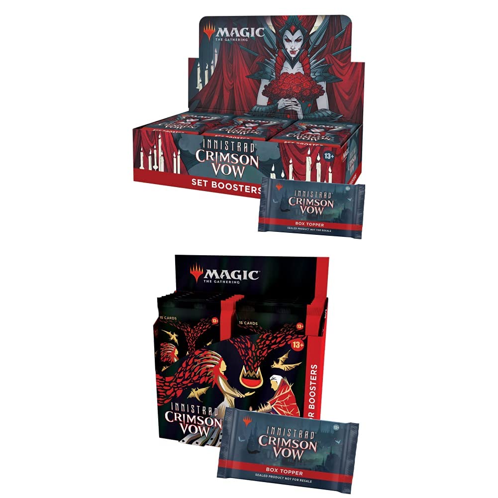Magic: The Gathering Innistrad: Crimson Vow Bundle - 1 Set Booster Box + 1 Collector Booster Box | MTG Card Game Expansion for Collectors & Players | Perfect for Tournaments, Game Nights & Deck Building