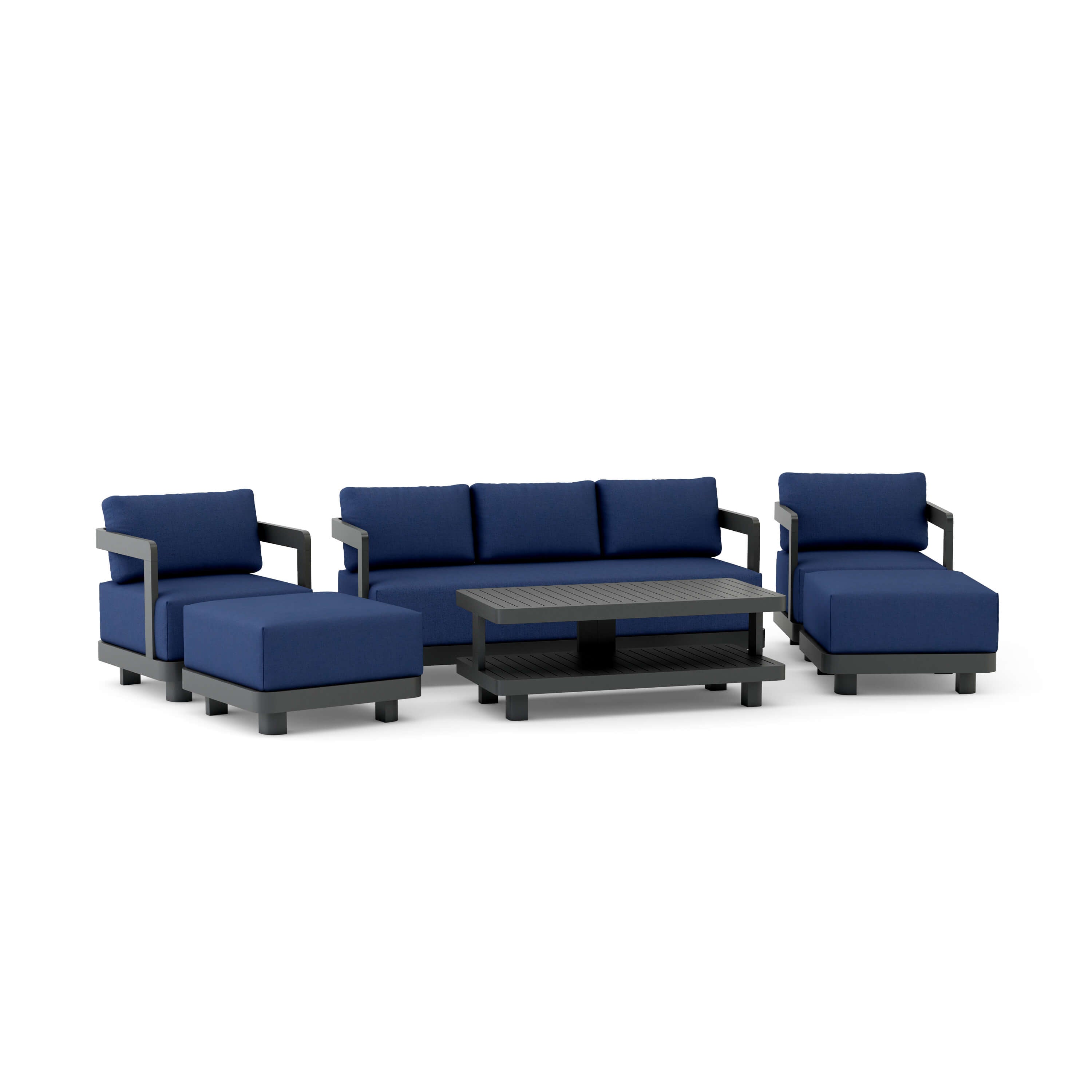 6-Piece Granada Deep Seating Patio Set with Cushions - Outdoor Furniture for Garden, Poolside & Backyard Relaxation