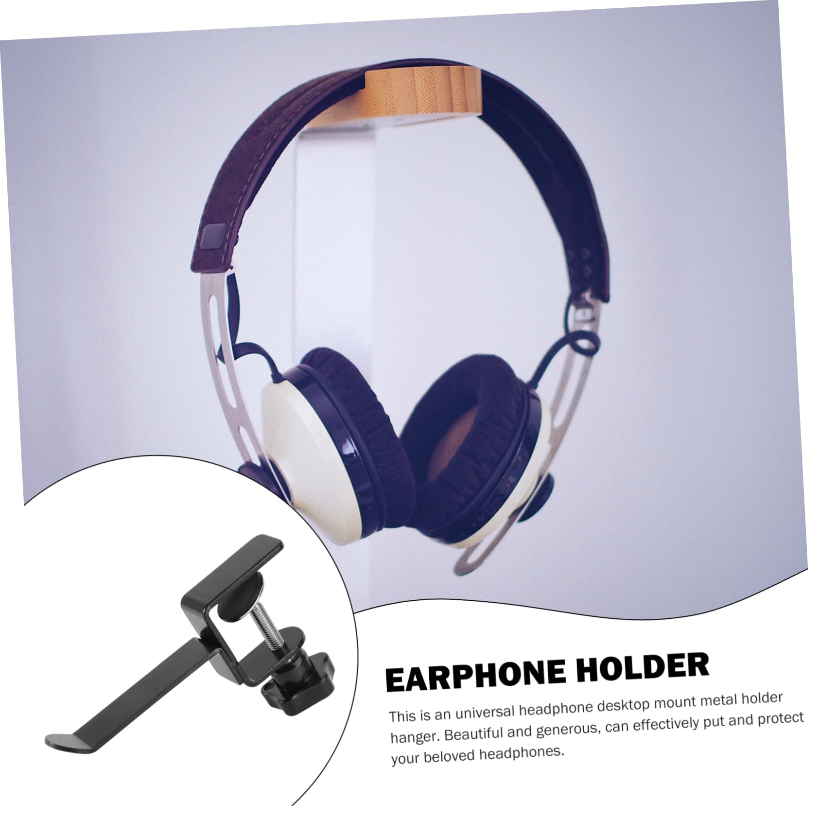 OSALADI Modern Desk Headphone Stand - Durable Aluminum Alloy Headset Holder with Universal Fit | Perfect for Office, Gaming Setup & Home Workspace Organization