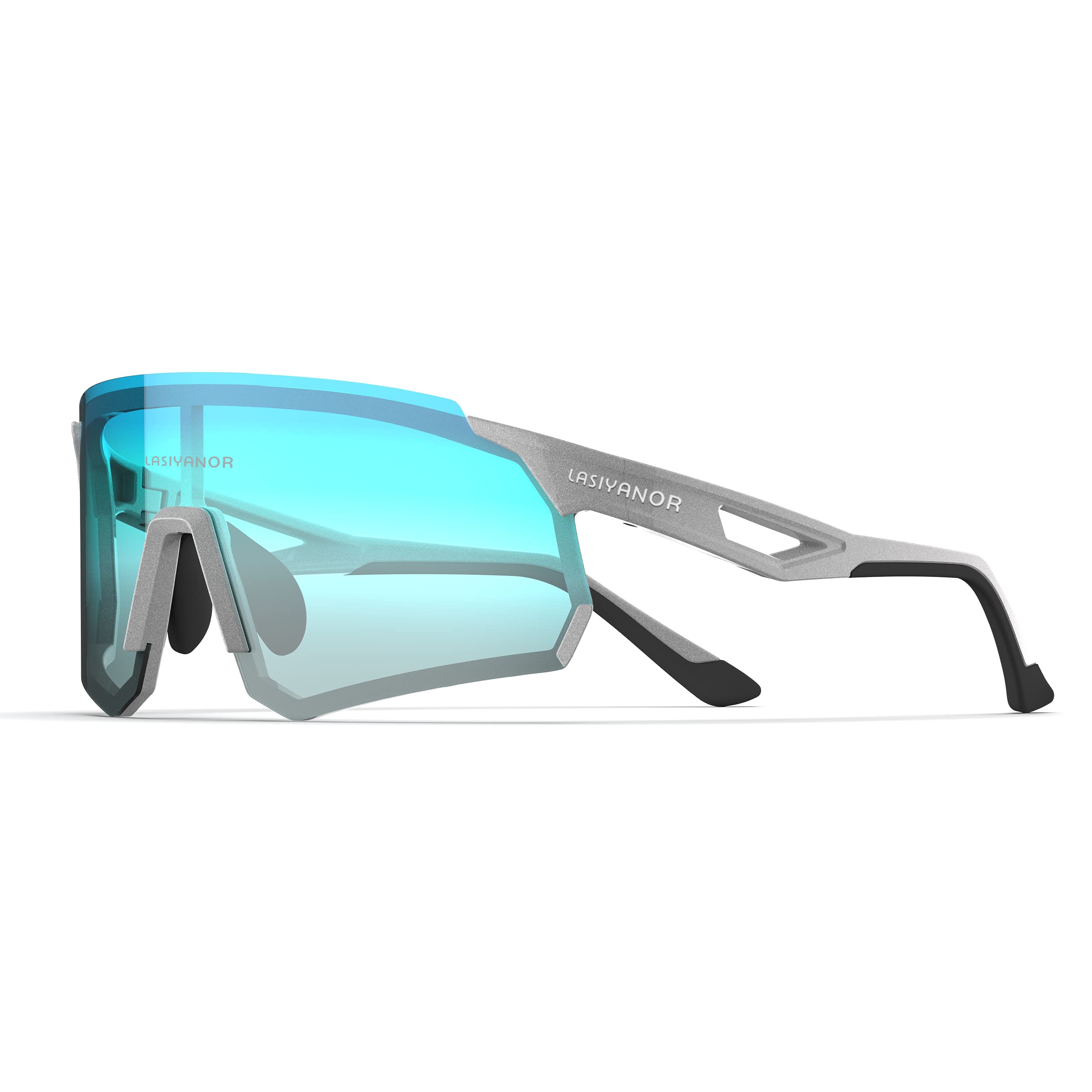 Polarized Sports Bike Glasses Photochromic Cycling Sunglasses - UV400 Protection Clear Unisex Lens for Baseball Mountain Biking Running Outdoor Activities