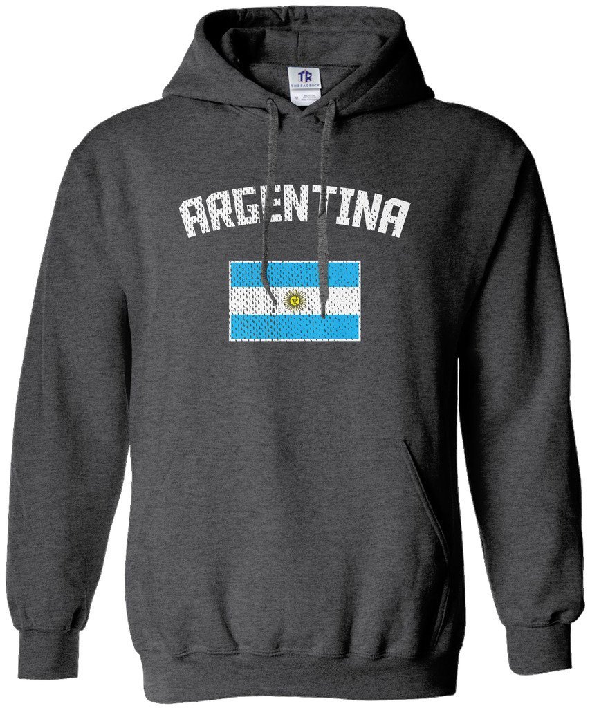 Threadrock Women's Argentina Flag Hoodie Sweatshirt - Soft Pullover Fleece Sweater for Women, Patriotic Fan Apparel for Soccer Games & Casual Wear