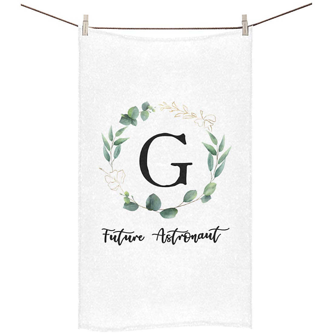 Custom Name & Year Personalized Leaf Wreath Hand Towel - Soft White Decorative Housewarming Gift for Kids, Girls, Boys, Men & Women - Perfect for New Homes, Guest Bathrooms, Christmas & Thanksgiving Celebrations