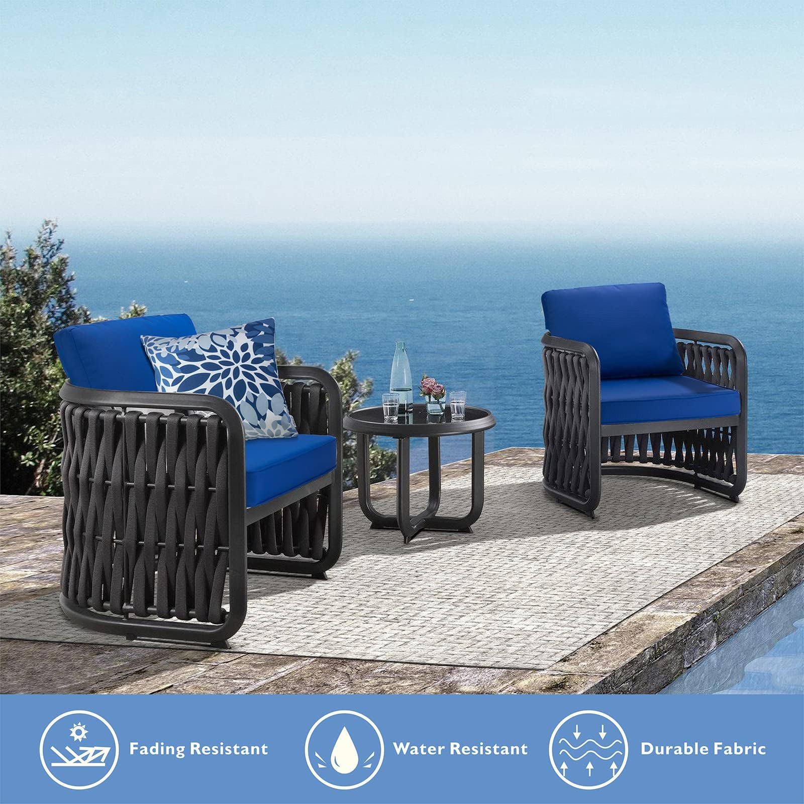 JMGBird Outdoor Chair Cushion Tufted Pillow Set - 19