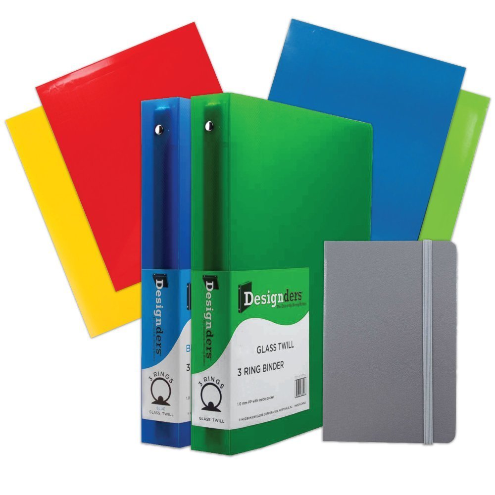 JAM PAPER School Supplies Set - 4 Folders, 2 Binders & Journal for Students