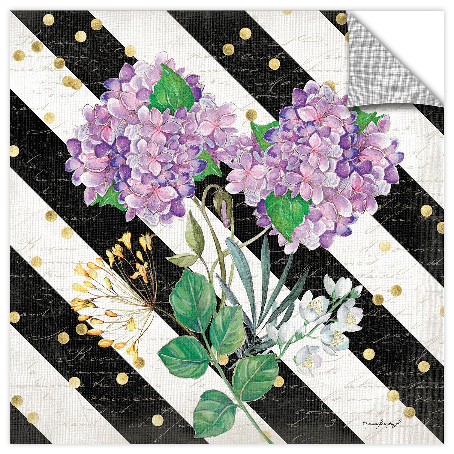 Jennifer Pugh 'BW Floral III' Gallery Wrapped Canvas Art Print - 18x18 Inches - Black and White Floral Wall Decor for Living Room, Bedroom & Office