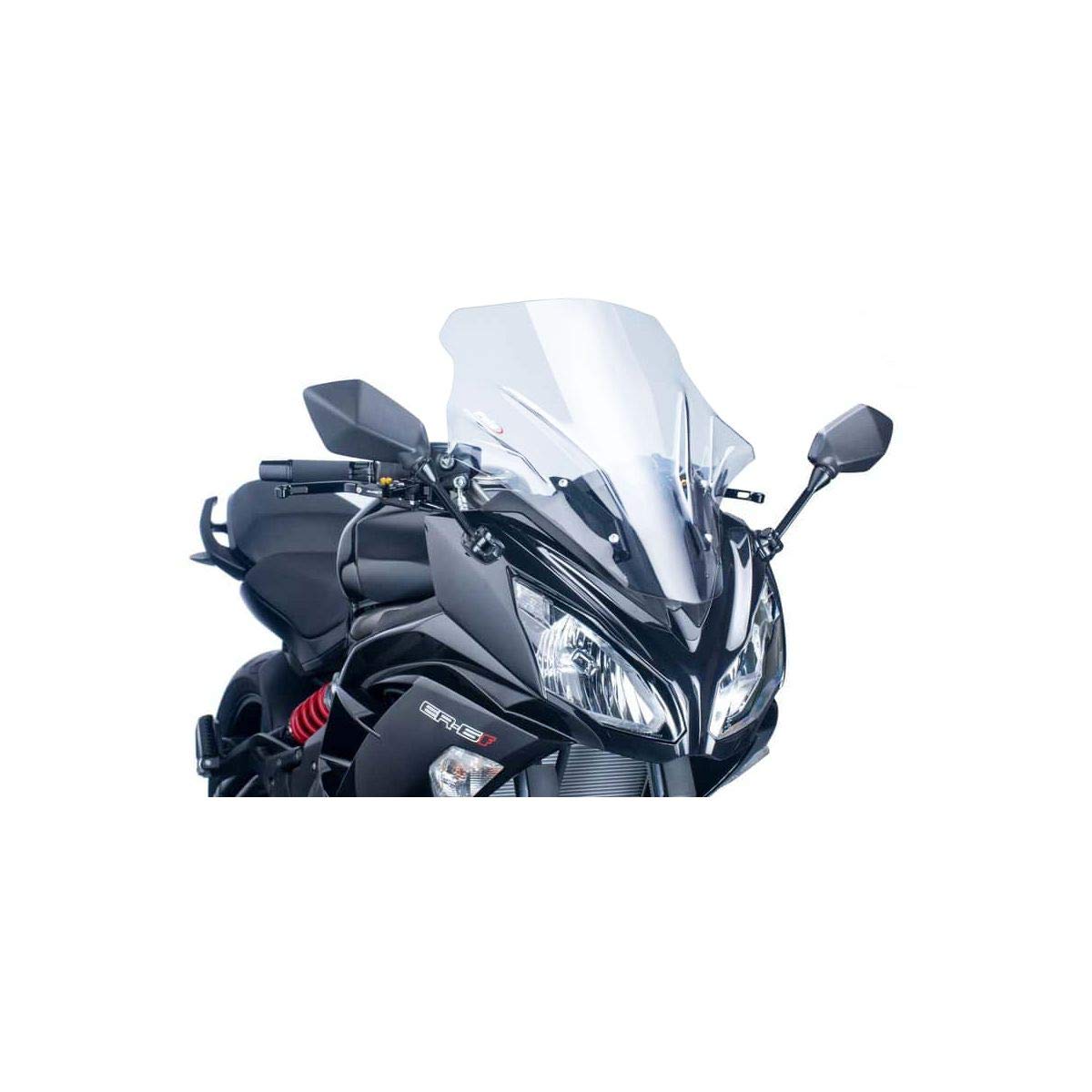Puig 5998W Clear Racing Windshield for Motorcycles - High Visibility Windshield for Sport Bikes, Perfect for Touring & Long Rides