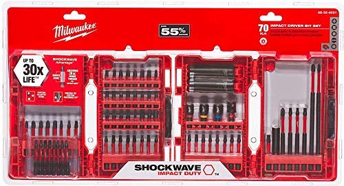 Milwaukee Shockwave 70-Piece Impact Driver Bit Set - Premium Drill Bits for Wood, Metal & Masonry - Perfect for Construction, DIY Projects & Home Repairs
