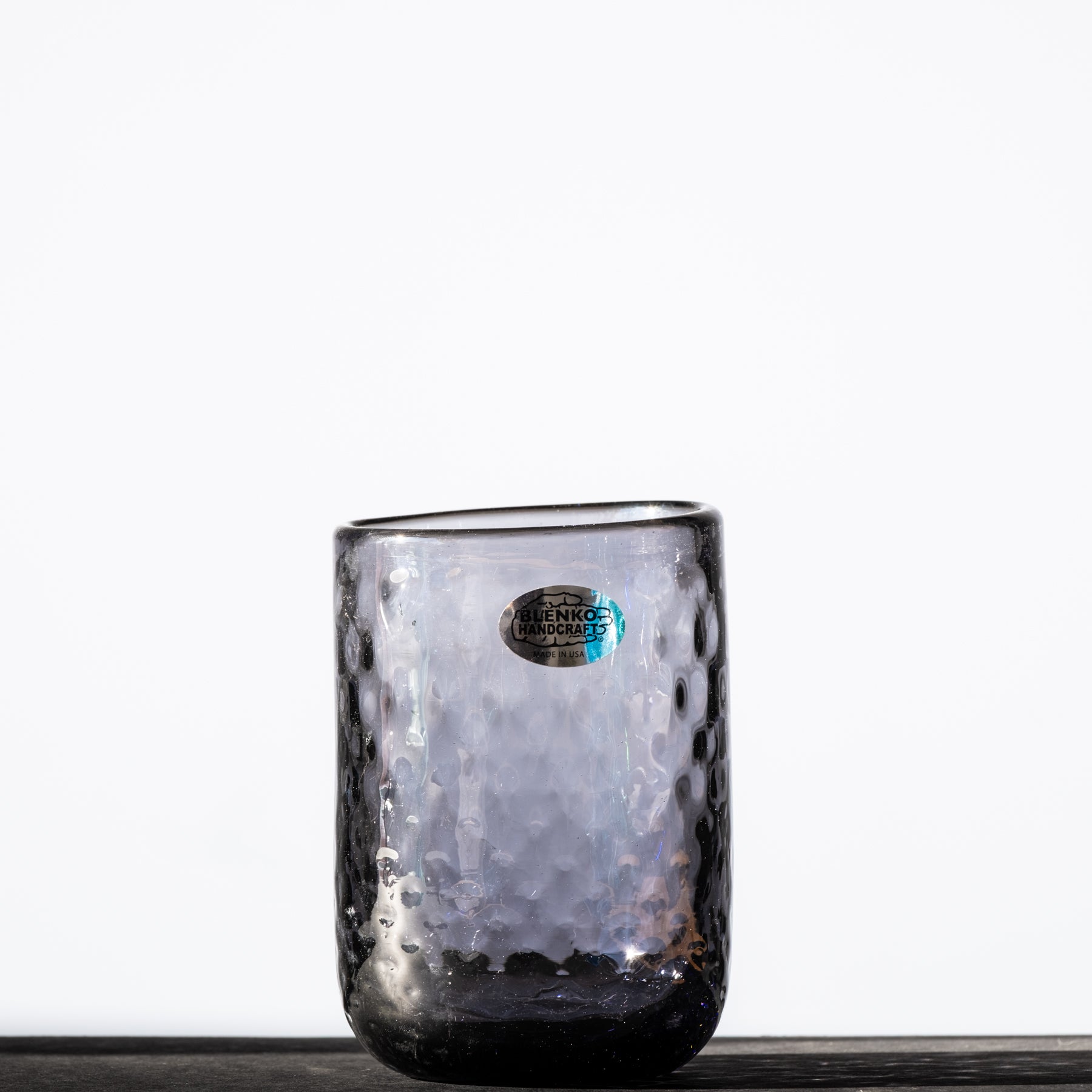 2510S Small Diamond Optic Tumbler - 12oz Heliotrope Purple Glass Cup for Cocktails, Iced Coffee & Smoothies - Elegant Barware for Home & Party Use