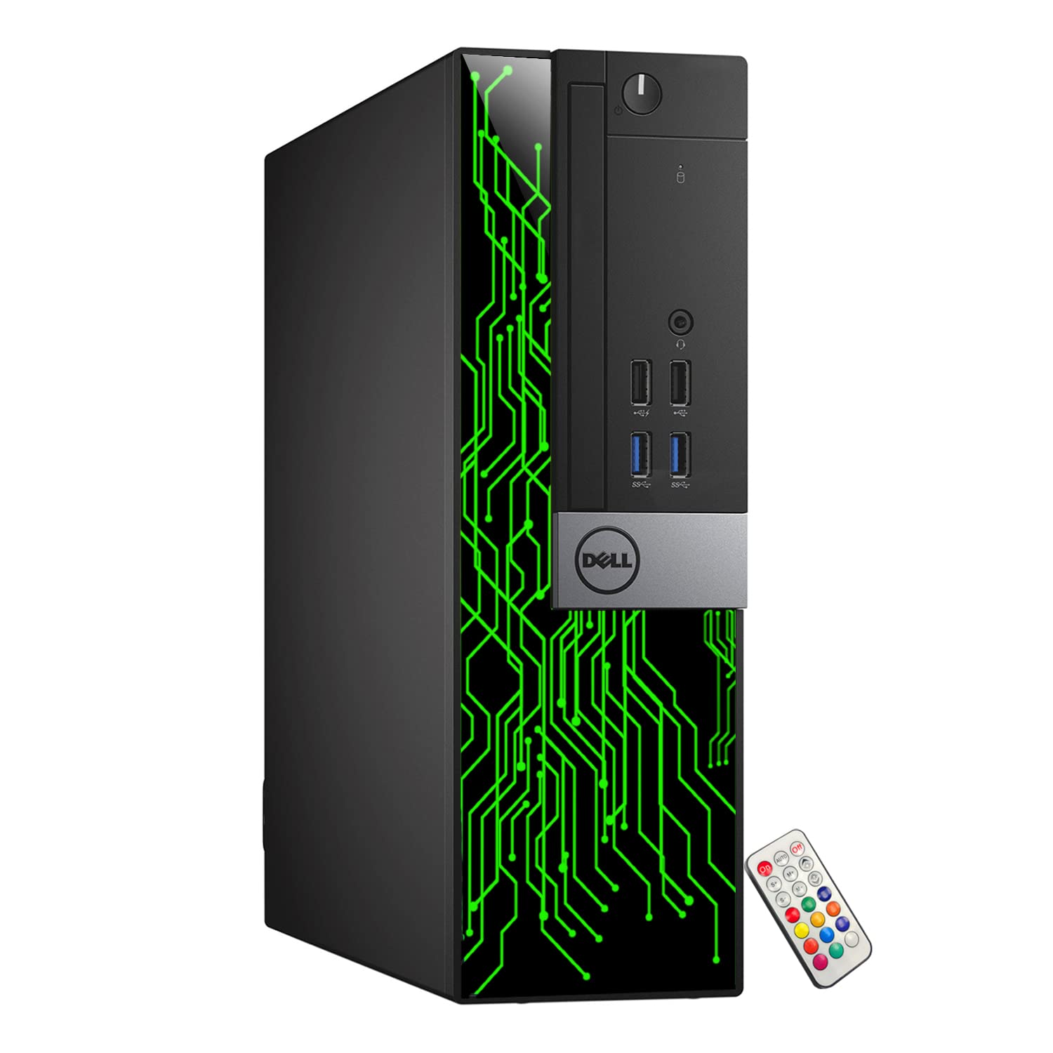 Refurbished Dell OptiPlex Desktop Computer with Custom RGB Lighting - Intel Core i5-6500, 8GB RAM, 256GB SSD, Windows 10 Pro, WiFi, HDMI - Includes 22 Inch Monitor for Gaming & Office Work