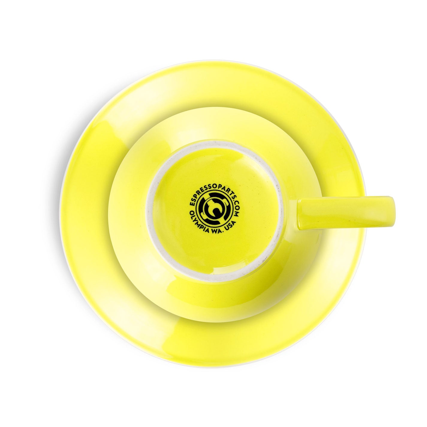 Premium Porcelain Latte Cup & Saucer Set - 12oz (355ml) Yellow - Perfect for Espresso, Cappuccino & Coffee Lovers - Ideal for Home, Café & Gifts